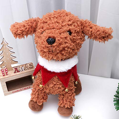 Amosfun Collar de Navidad ajustable para perro con cascabel de jengibre, accesorios para disfraz de elfo de Navidad, para perro pequeño, gato, cachorro, gatito, talla XS (color puro)