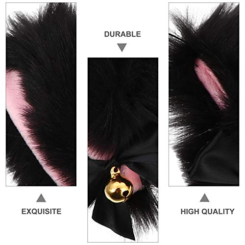 Amosfun Diadema de pelo sintético con orejas de animal, lindo zorro, lobo, oso, gato, perro, orejas, pelo, gatito, tocado con cintas para el pelo para fiestas
