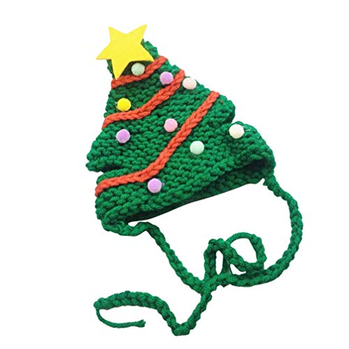Amosfun - Gorro de Papá Noel para mascotas, gorro de Papá Noel, ajustable, para el invierno, color verde