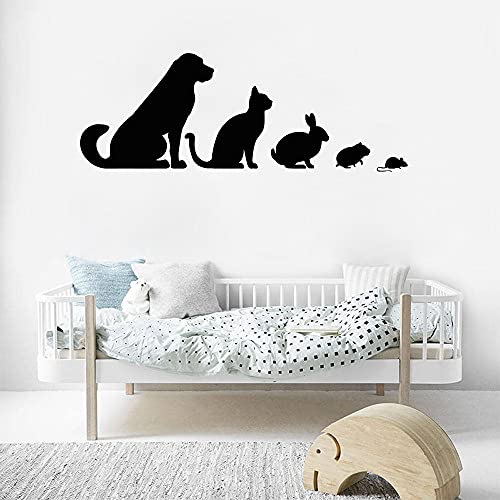 Animal Vinyl Wall Veterinarian Pet Dog Cat Rabbit Hamster House Zoo Decoration Wall Decal art mural A8 57x22cm