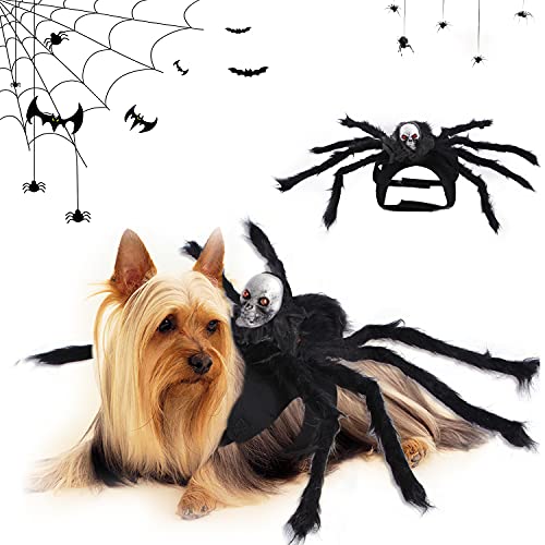 Araña Disfraces Perro Ropa, Ropa de Mascota Halloween, Disfraz de Mascotas de Halloween, Disfraces Divertidos Halloween para Mascotas, para Disfraces de Mascotas de Halloween (Gris)