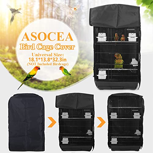 ASOCEA Funda extra grande para jaula de loro de pájaro, funda universal para jaula de pájaros para periquitos, periquitos, guacamayos, jaulas cuadradas, color negro