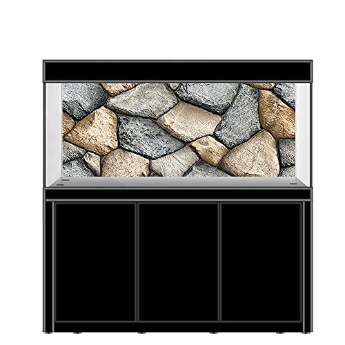 AWERT Fondo de vinilo duradero de 120 x 50 cm para acuario, fondo de peces, fondo de terrario de roca (no adhesivo)