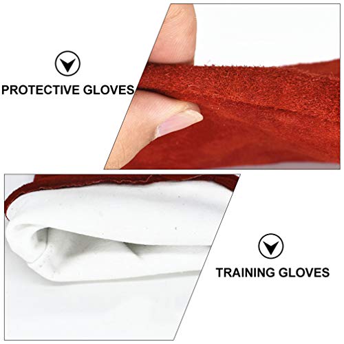 Balacoo 1 par de guantes antimordedura para entrenamiento de pájaros, para mascotas, loros, masticar, para ardillas, hámster, cacatúas, guacamayos, color rojo