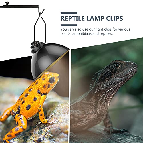 Balacoo 6 Piezas de Soporte de Lámpara de Reptil Clip de Fijación de Metal Soporte de Lámpara de Basking de Reptil Soporte de Suspensión para Terrario de Vidrio de Reptil Luz de