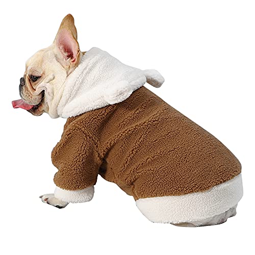Banooo Abrigo cálido con capucha para perro, suéter para mascotas, cachorros, cordero, abrigos para perros pequeños, medianos y grandes (XL)
