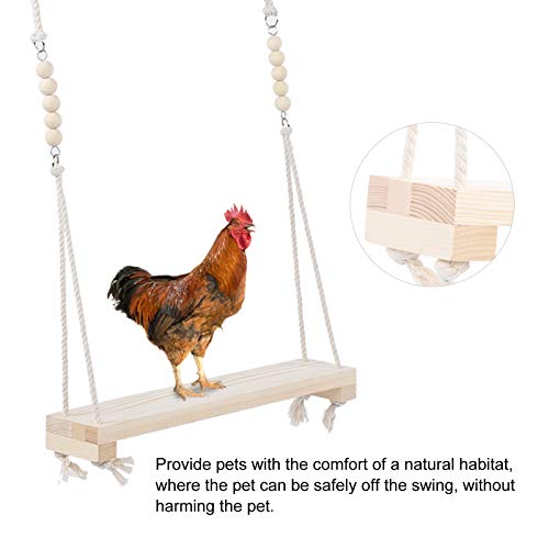 Barra de soporte para pollo, resistente a las mordeduras de madera de pino duradero y seguro columpio de pollo, para pájaros y pollos