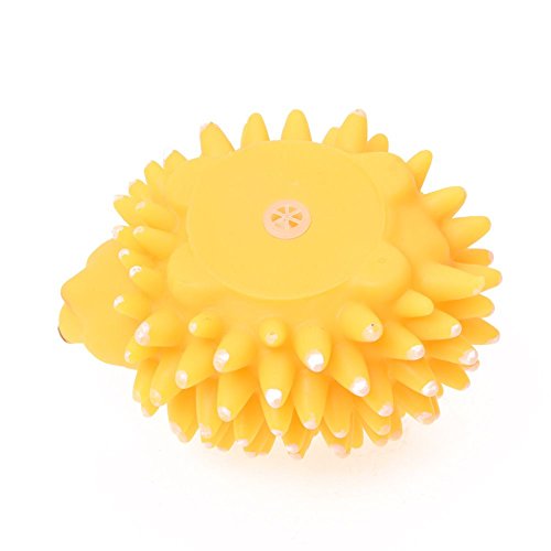 Beada Amarillo Juguete para Masticar chirriador en Forma de Erizo de Goma de Vinilo para Perro Mascota