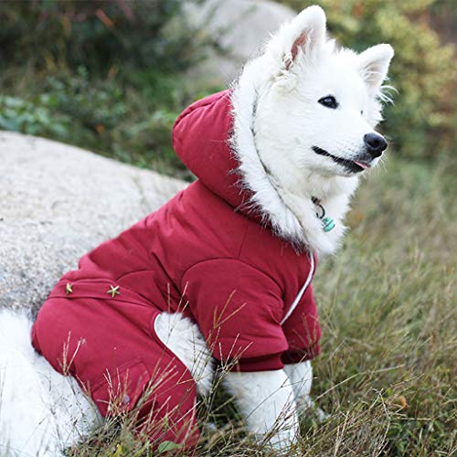 Big Dog Ropa de otoño y Ropa de Invierno Golden Retriever Labrador Samoyedo Mediano y Grande Perro Escudo Acolchada for Mascotas de Cuatro Patas (Color : Red-4XL)