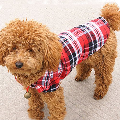Bodhi2000® Camisa de cuadros para perro - abrigo de mascota - ropa - prendas de vestir.