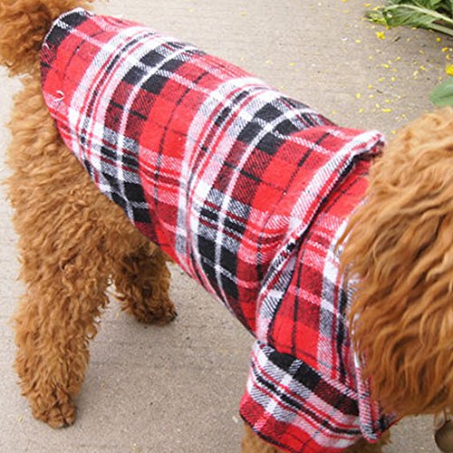 Bodhi2000® Camisa de cuadros para perro - abrigo de mascota - ropa - prendas de vestir.