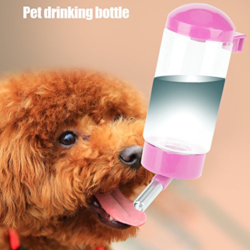 Botella de Agua automática, bebederos para Mascotas sin Goteo Boquilla de Bola Resistente a Fugas Conejo Perro Gato hervidor para Beber(Rojo)