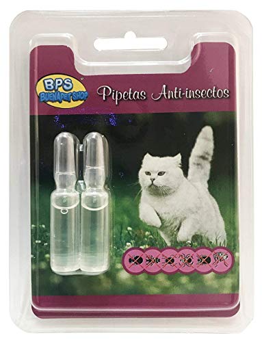 BPS Pipetas Repelentes para Perros Gatos Mascotas Antiparasitos Material Naturales (para Gato) BPS-4003