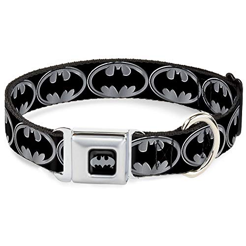 Buckle Down BMA Batman Negro/Plata Collar de Perro