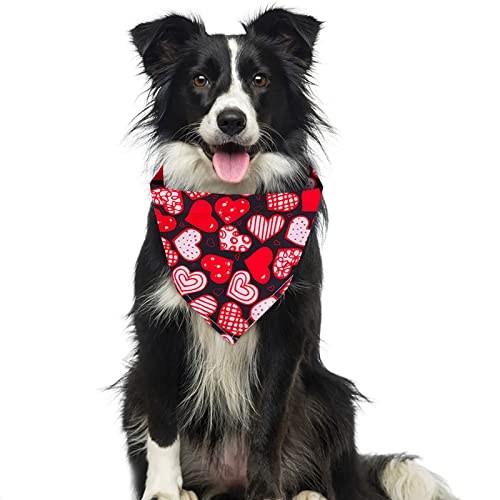 Bufanda Mascota Clásica Collares Perros y Gatos Disfraces para Accesorio Mascota Cachorro y Gatito Romántico Triángulo Baberos Lindo Chales Pañuelo Bufandas Triangular día de San Valentín
