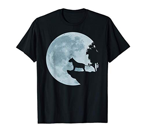 Bull Terrier Perro Amor Luna llena Gran Idea De Regalo Camiseta