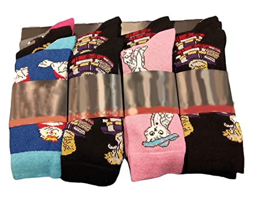 Calcetines de animales lindos para mujer, 12 pares de calcetines divertidos para perros y calcetines de gato para mujer, Diseño de gatos surtidos 12 pares, talla única