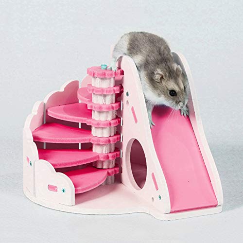 Camidy Kit de Escalera de Escalada de Hámster Colorido Tobogán Redondo Casa para Dormir Tablero Ecológico Hábitat para Mascotas Suministros para Ejercicio