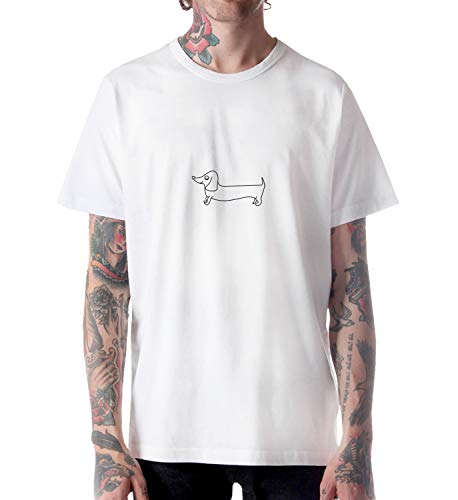 Camiseta minimalista de perro perro perro perro perro perro perro mascota MRZ1148 Top camiseta 100% algodón para hombres, camiseta para verano, regalo, hombre, camisa casual - blanco - X-Large