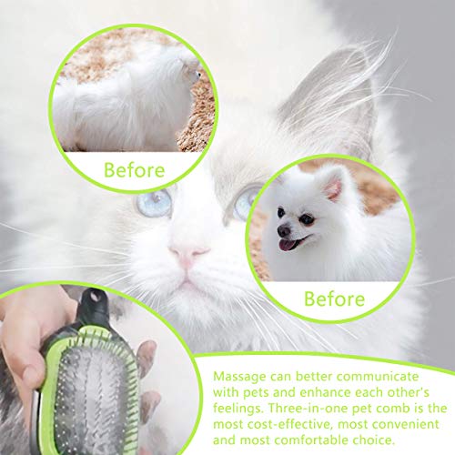 CestMall Cepillo Perros y Gatos Mascotas Quitary Remover el Pelo con Púas Flexible de Acero Inoxidable para Desenredar y Peinar a Mascotas Peine Limpieza Herramientas de Belleza