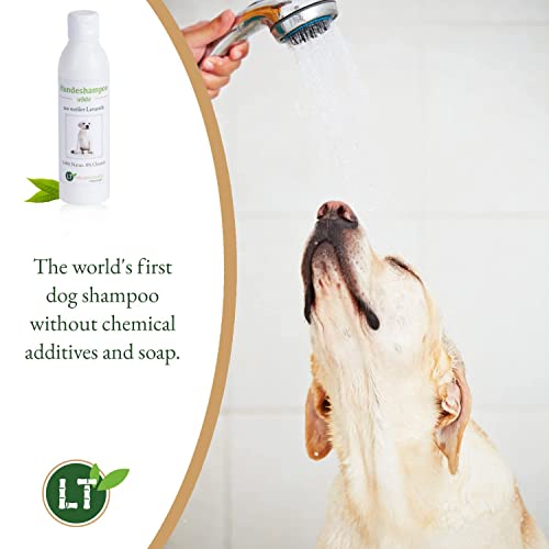 Champú para perros SENSITIVE | WHITE | para un cuidado suave del pelaje blanco | el primer champú para perros del mundo sin aditivos químicos ni jabón