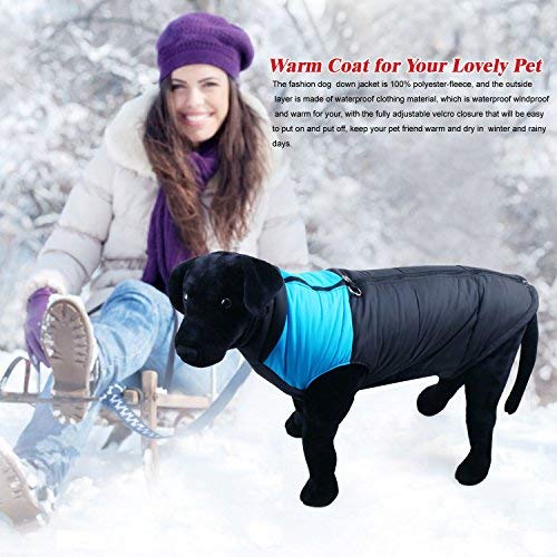 Chaqueta cálida para perros, mascotas, impermeable, cortavientos, gruesa, para invierno, cómoda, chaqueta de invierno, abrigo de lluvia con cremallera para grandes mascotas.