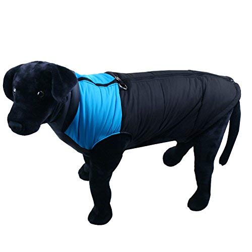 Chaqueta cálida para perros, mascotas, impermeable, cortavientos, gruesa, para invierno, cómoda, chaqueta de invierno, abrigo de lluvia con cremallera para grandes mascotas.