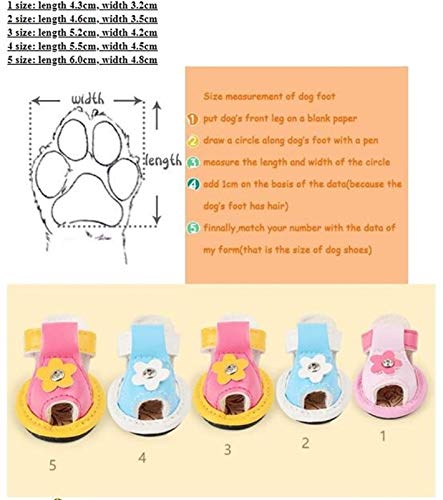 CHENGTAO PU del Perro Casero Botas Zapatos Sandalias del Color del Caramelo For Mascotas Antipatinaje Los Accesorios del Perro Duradero (Color : Pink, Size : 3 Size)
