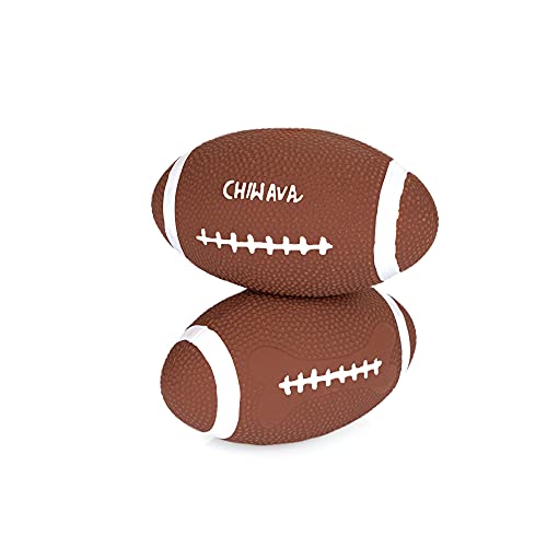 Chiwava Juego de 2 bolas de juguete de látex para perros de 6 pulgadas para jugar al rugby de fútbol o para perros medianos y grandes