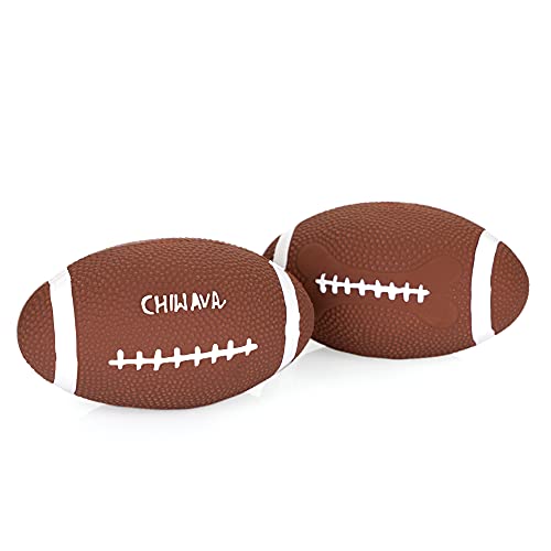 Chiwava Juego de 2 bolas de juguete de látex para perros de 6 pulgadas para jugar al rugby de fútbol o para perros medianos y grandes