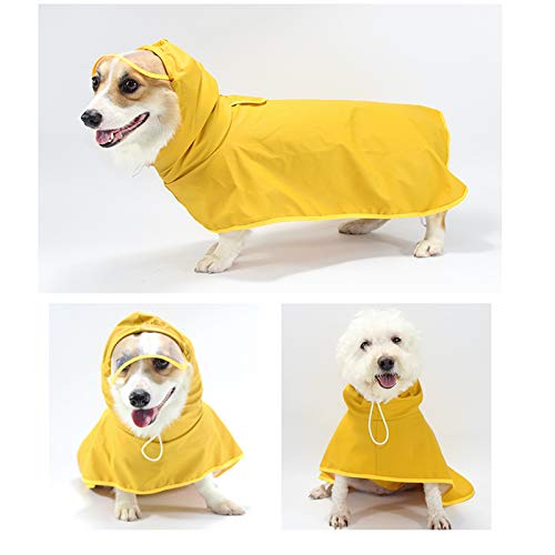 Chubasquero para perros ultraligero, transpirable e impermeable, con capucha y visera parasol para perros pequeños y medianos, talla 2XL