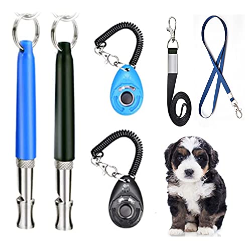Clicker para Adiestramiento Perro , 6 paquetes adiestramiento perros accesorios silbato perro con cordón caballo animal doméstico ,ideal para el entrenamiento de cachorros de mascotas.