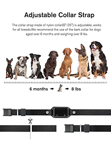 Collar Antiladridos - Collar Inteligente para Detener Ladridos, con Pantalla Táctil Vibración de Sonido, para Adiestramiento de Perros Impermeables para Perros Pequeños, Medianos y Grandes