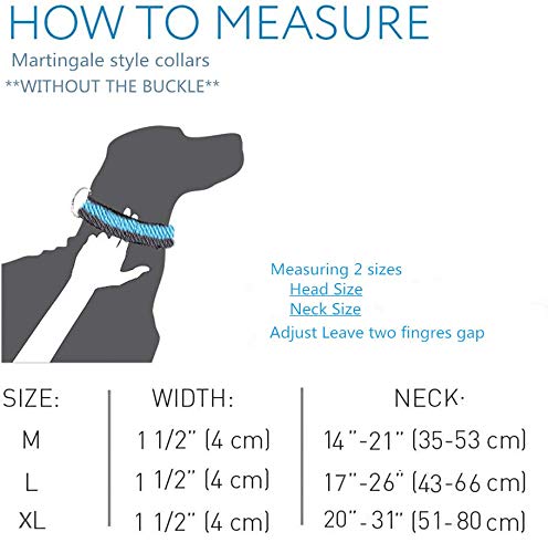 Collar Martingale de 1.5 pulgadas de ancho, extra fuerte y grueso, collar de perro resistente para perros grandes a grandes dimensiones (extra grande, rosa fuerte y gris)
