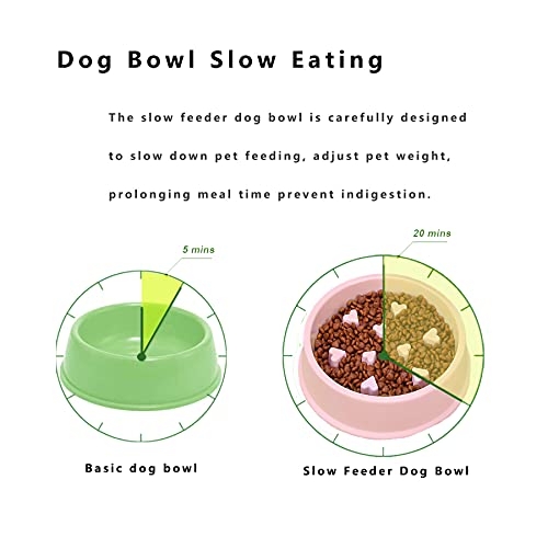 Comedero antibalanceo para perros, interesante cuenco interactivo para perros, alimentación lenta para perros, para perros pequeños y grandes (rosa)