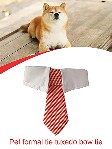 Corbata formal para perros y gatos, disfraz para mascotas, esmoquin, pajarita, peque?o, mediano, gato, cachorro, traje ajustable, corbatas de aseo, rojo L