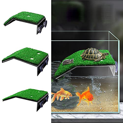 Cozy69 Plataforma flotante de reptiles, plataforma de tortuga, plataforma de tortuga, terrario de tanque de acuario, ventosas de doble tornillo para tanque de vidrio (tamaño: M)