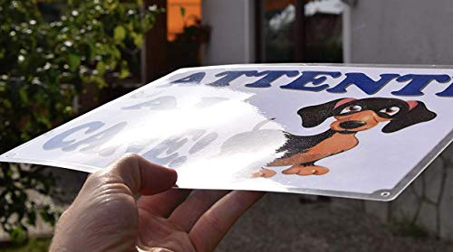 CRAZY FAMILY SHOP Placa Cuidado con EL Perro” para ser aplicada en la Puerta Boxer Tamaño 30 x 21.5 cm