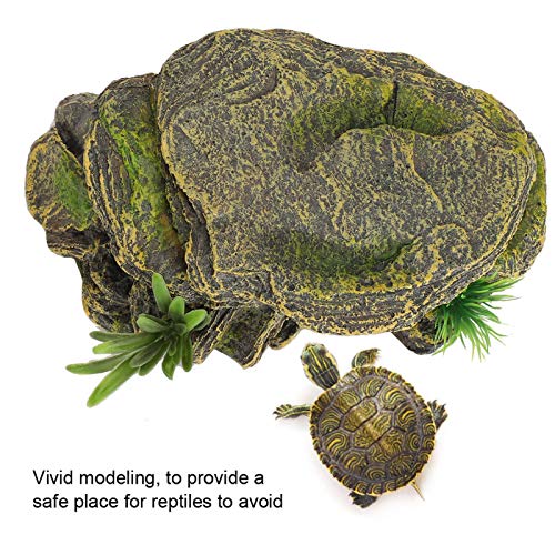 Cueva de reptiles que esconde la plataforma de la tortuga de resina de la tortuga que se esconde de los camarones de los pescados Acuario Reptil Terrario que oculta la decoración para los lagartos Tor
