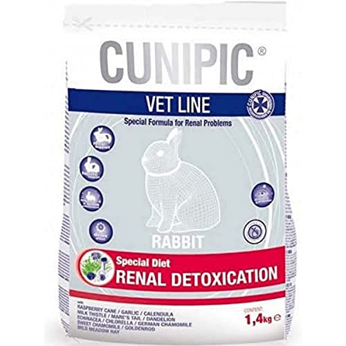 Cunipic VETLINE Comida Conejo Dieta RENAL 1,4KG, Negro, 1.4