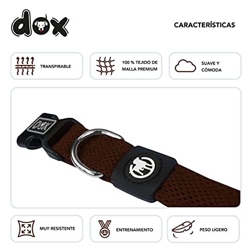 DDOXX Collar Perro Air Mesh, Ajustable, Acolchado | Muchos Colores & Tamaños | para Perros Pequeño, Mediano y Grande | Collares Accesorios Gato Cachorro | Marrón, S