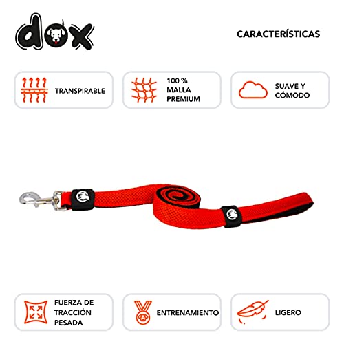 DDOXX Correa Perro Air Mesh, Acolchado, Lazo de Mano, 120 cm | Muchos Colores & Tamaños | para Perros Pequeño, Mediano y Grande | Accesorios Gato Cachorro | Naranja, XS