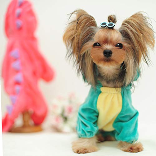 DELIFUR Dinosaur Dog Disfraz de Halloween Pet Dino Hoodie para Perros Peque?os y medianos