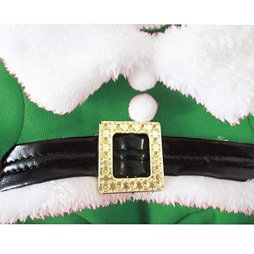 DELIFUR Disfraces de Navidad para Mascotas Traje de Perro con Gorra Traje de Papá Noel Sudaderas con Capucha para Perros Disfraces de Navidad para Gatos Traje de Fiesta Cálido en Invierno (Verde, XL)