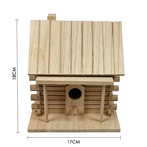 DERCLIVE Casa de pájaros de madera Nido de anidación Caja de calor Estación de cría Casa Pájaros Jaula de aviario para Budgies