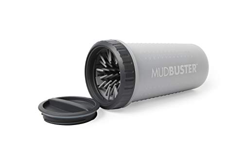 Dexas Lidded MudBuster Limpiador portátil para patas de perro, gris claro, grande con tapa