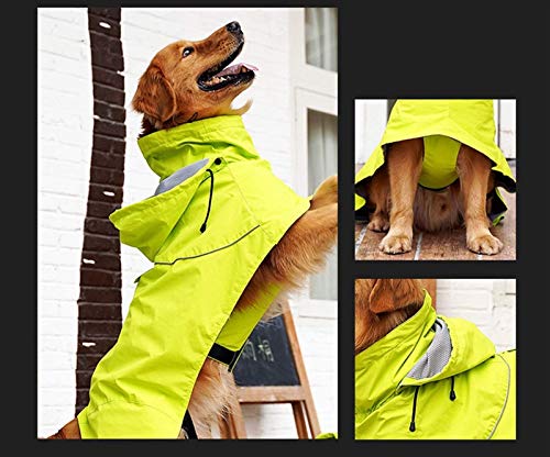 DHGTEP Chubasquero para Perros Protección para la Lluvia Gorra Extraíble Impermeable Abrigos para la Lluvia al Aire Libre para Perros Pequeños, Medianos y Grandes (Color : Yellow, Size : XS)