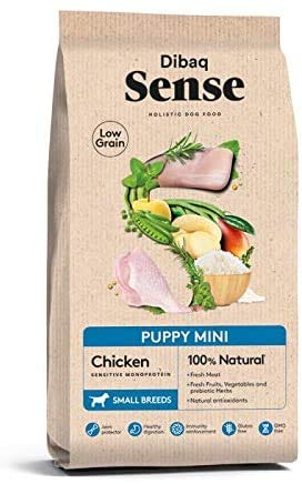 Dibaq Sense Low Grain Puppy Pollo. Alimento 100% Natural para cachorros de razas pequeñas. 2 Kg.