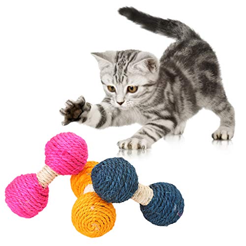 Divertido gato juguete sisal bola se burlan del juego masticar mancuernas barra mascota entrenamiento interactivo juguetes para gatos