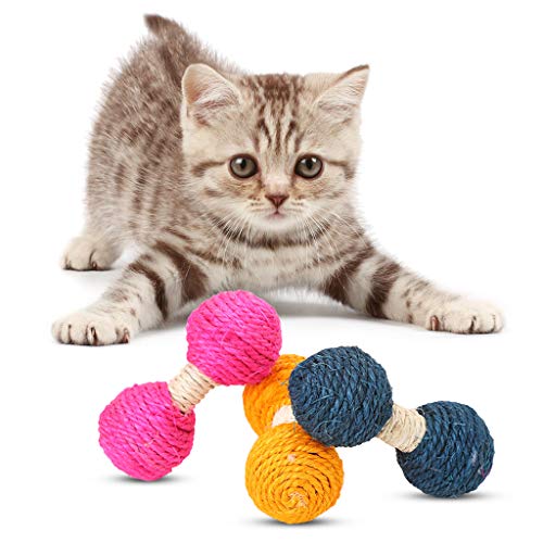 Divertido gato juguete sisal bola se burlan del juego masticar mancuernas barra mascota entrenamiento interactivo juguetes para gatos